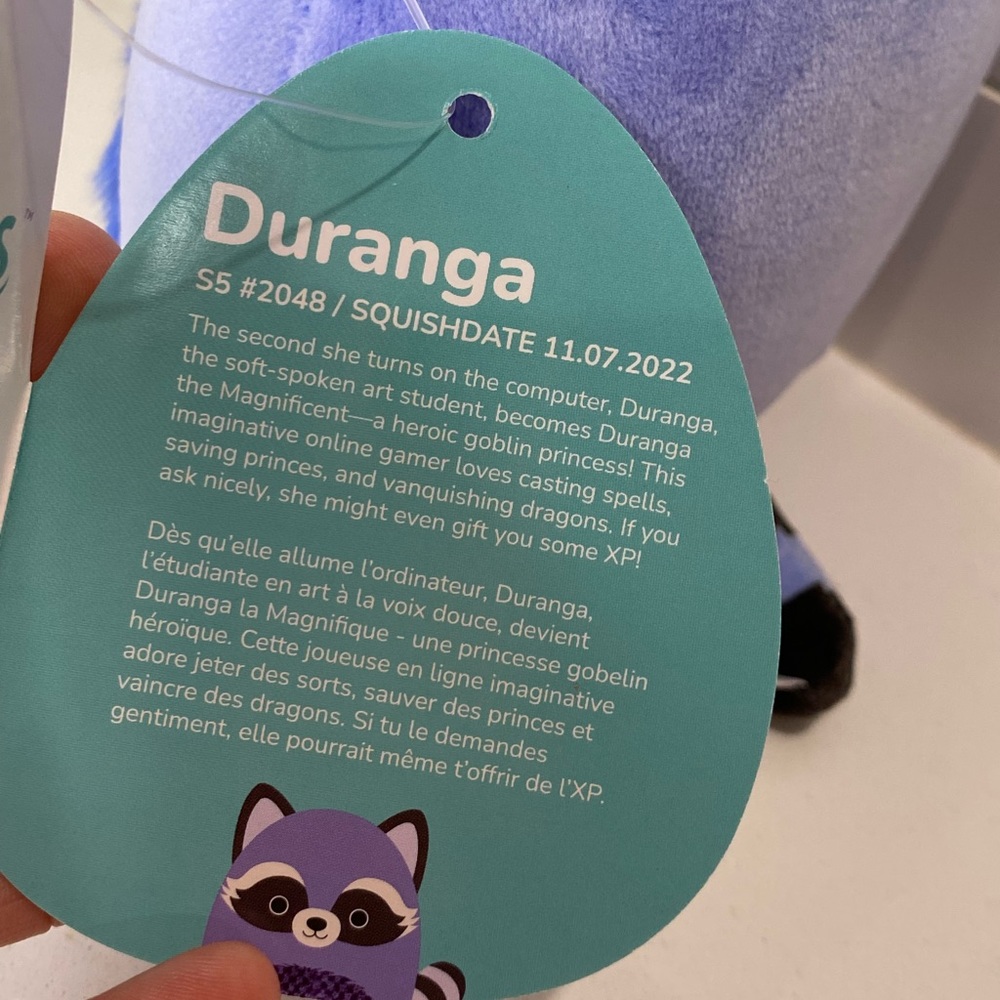 NWT Durango the Fox Squishmallows 5” Periwinkle and purple fuzzy belly - Picture 3 of 4
